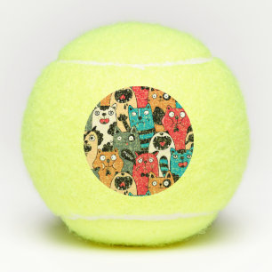 Die Menge an Katzen Tennisbälle
