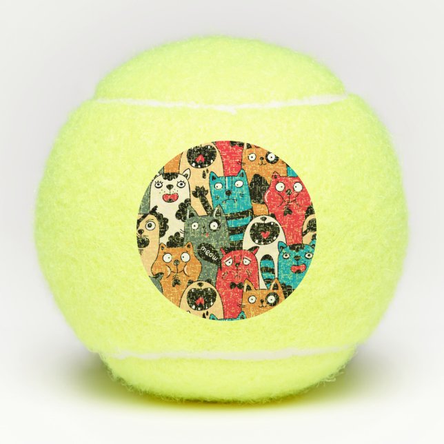 Die Menge an Katzen Tennisbälle (Vorderseite)