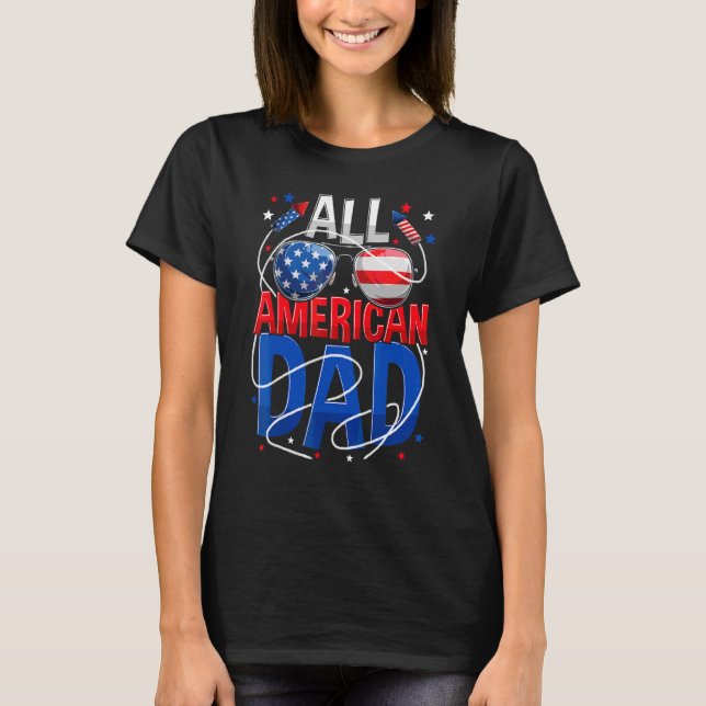 Die Mens 4. Juli-Familie, die allen amerikanischen T-Shirt (Vorderseite)