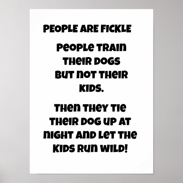 DIE MENSCHEN SIND FICKLE POSTER (Vorne)