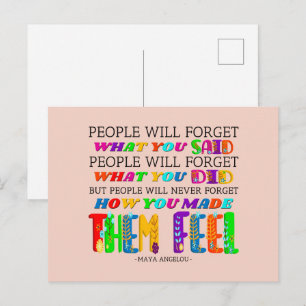 Die Menschen werden nie vergessen, wie Sie sie füh Postkarte