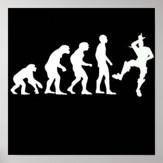 Die menschliche Evolution nimmt diesen L Emote Tan Poster