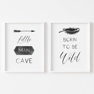 Die menschliche Höhle ist geboren, ein wildes schw Bilderwand Sets