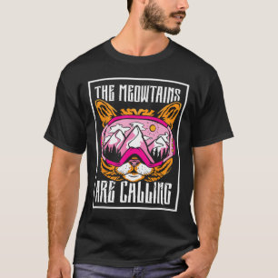 Die Meowtains rufen Cat Skier Ski Skifahrer Ski T-Shirt