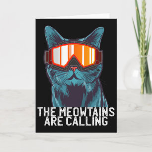 Die Meowtains rufen lustige Ski-Schneebrett-Brille Karte
