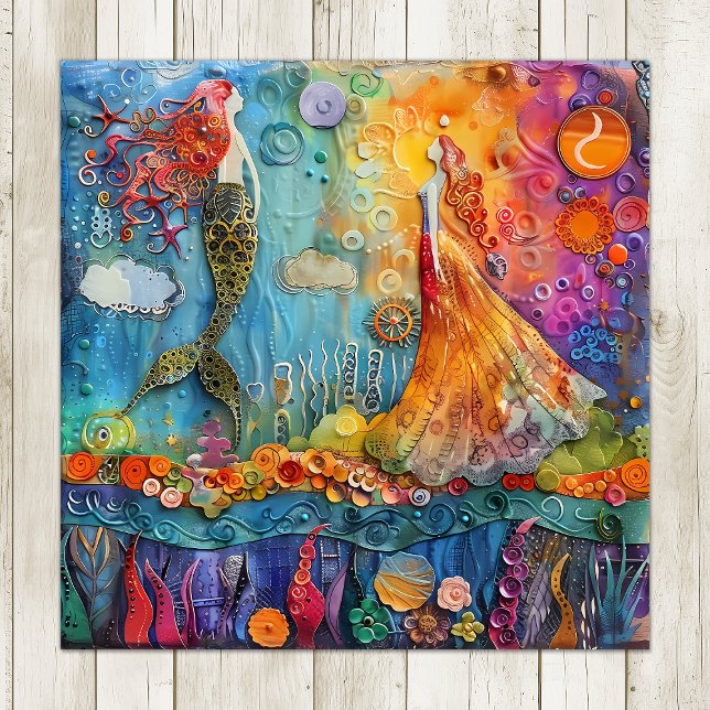 DIE MERMAMAL UND DIE PRINZESSE FARBE POSTER (THE MERMAID AND THE PRINCESS COLORFUL POSTER)