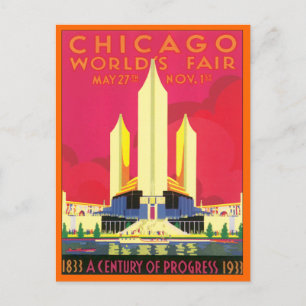 Die Messe der Vintagen Chicago World Postkarte