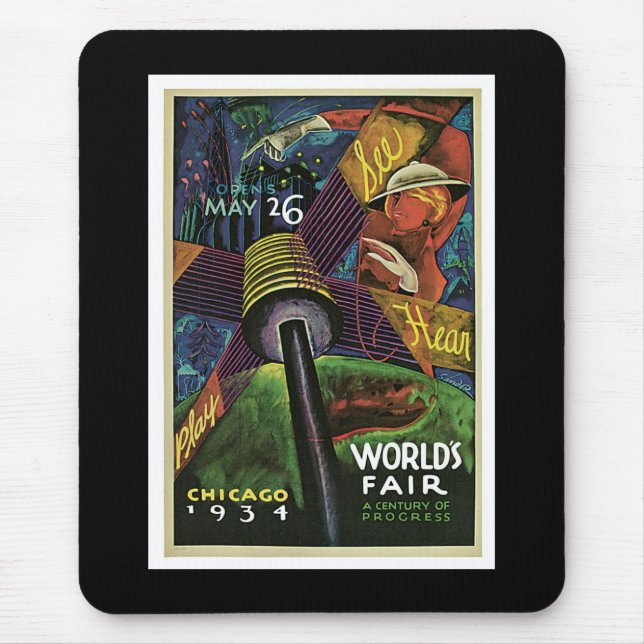 "Die Messe der Welt, Chicago, 1934" Vintag Mousepad (Vorne)
