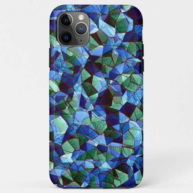 Die Messy aus grün und blau unregelmäßigem Mosaik  Case-Mate iPhone Hülle (Rückseite)