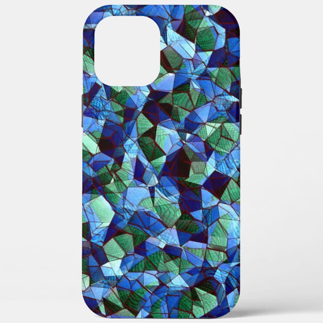 Die Messy aus grün und blau unregelmäßigem Mosaik  Case-Mate iPhone Hülle (Rückseite)