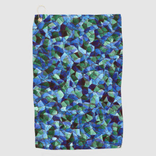 Die Messy aus grün und blau unregelmäßigem Mosaik  Golfhandtuch