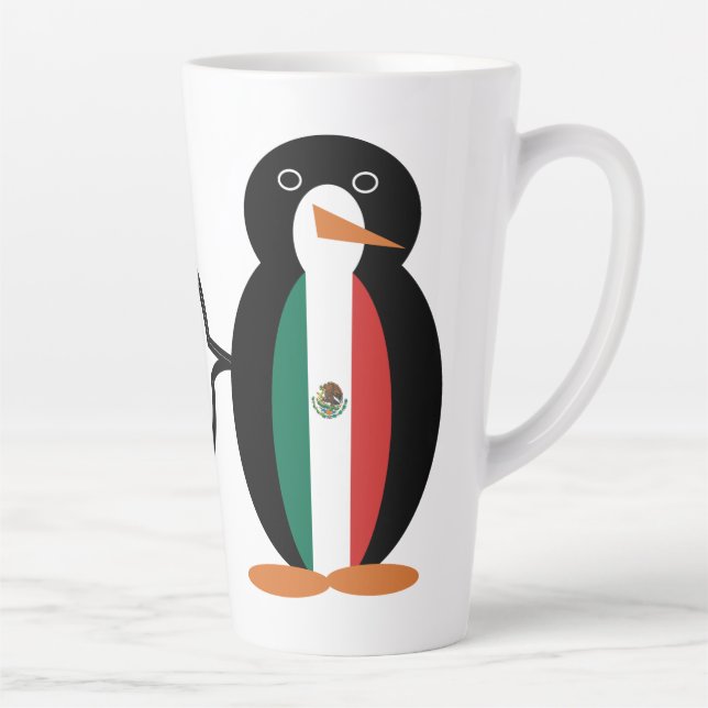 Die mexikanische Flagge spricht Frau Pinguin Large Milchtasse (Rechts)