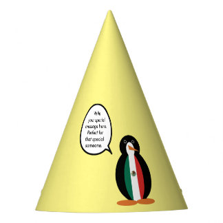 Die mexikanische Flagge spricht Frau Pinguin Party Partyhütchen