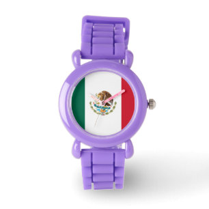 Die mexikanische Flaggen-Uhr der Damen (roter Armbanduhr