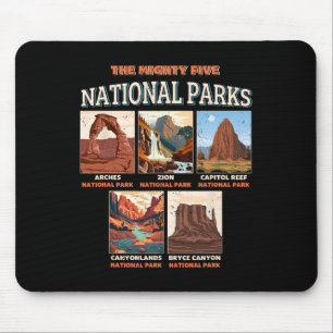 Die Mighty Five Nationalparks Outdoor-Wander-Campi Mousepad