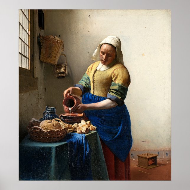 Die Milchfrau, Jan Vermeer Poster (Vorne)