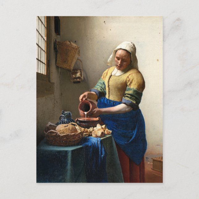 Die Milchfrau, Jan Vermeer Postkarte (Vorderseite)