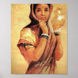 Die Milchmädchen 1904 von Raja Ravi Varma Poster
