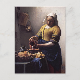 Die Milchmädchen von Johannes Vermeer im Detail Postkarte