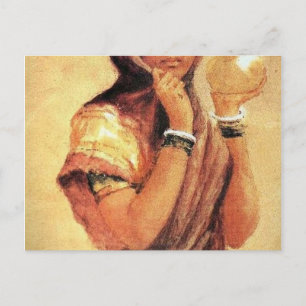 Die Milchmagd 1904 Von Raja Ravi Varma Postkarte