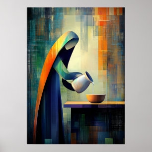 Die Milchmagd - Kubistisch inspiriert von Vermeer Poster