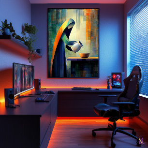 Die Milchmagd - Kubistisch inspiriert von Vermeer Poster