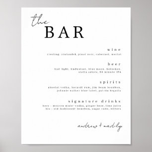 Die Minimalistischen Getränke der Bar Poster