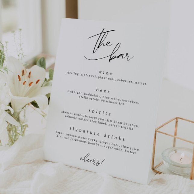 Die Minimalistischen Getränke der Bar Sockelschild (Von Creator hochgeladen)