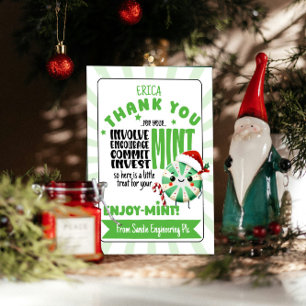 Die Mint Holiday Card mit Individuelle Name zum Fe Dankeskarte