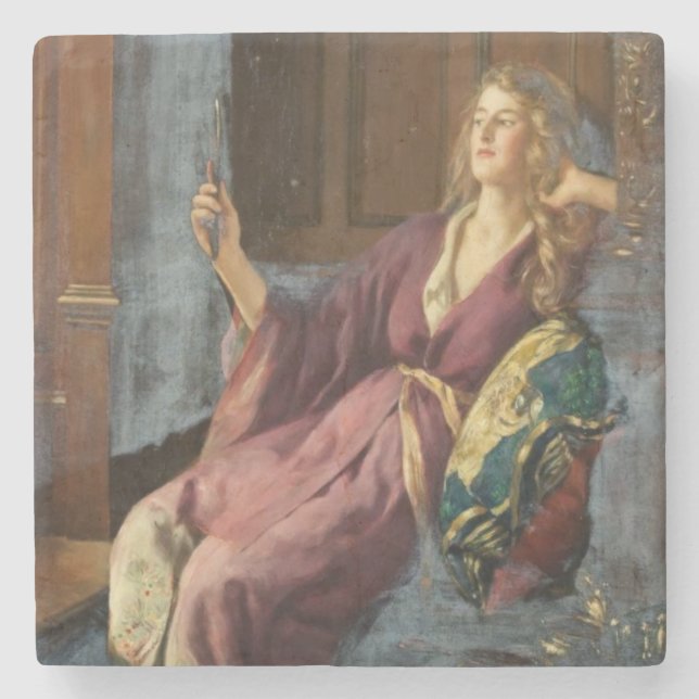 Die Minx (von John Collier) Steinuntersetzer (Vorderseite)