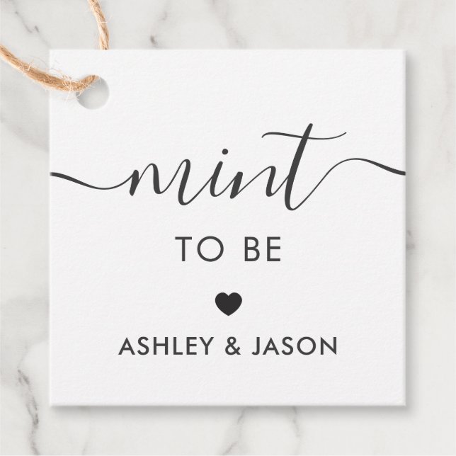 Die Minze, zum der Geschenk-Umbau, Wedding zu sein Geschenkanhänger (Vorderseite)