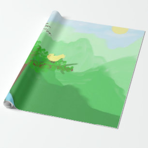 Die mit Acrylfarben bemalte Natur Geschenkpapier