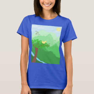 Die mit Acrylfarben bemalte Natur T-Shirt
