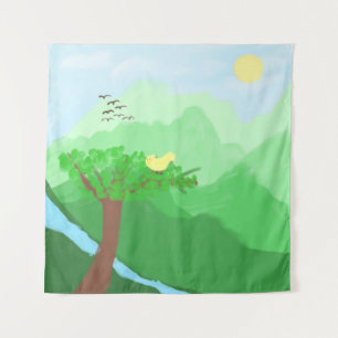 Die mit Acrylfarben bemalte Natur Wandteppich