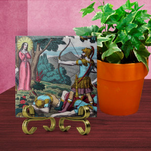 Die mit Pfeilen erschossene hl. Philomena Fliese
