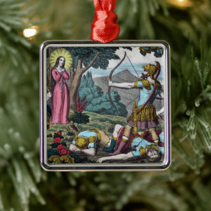 Die mit Pfeilen erschossene hl. Philomena Ornament Aus Metall