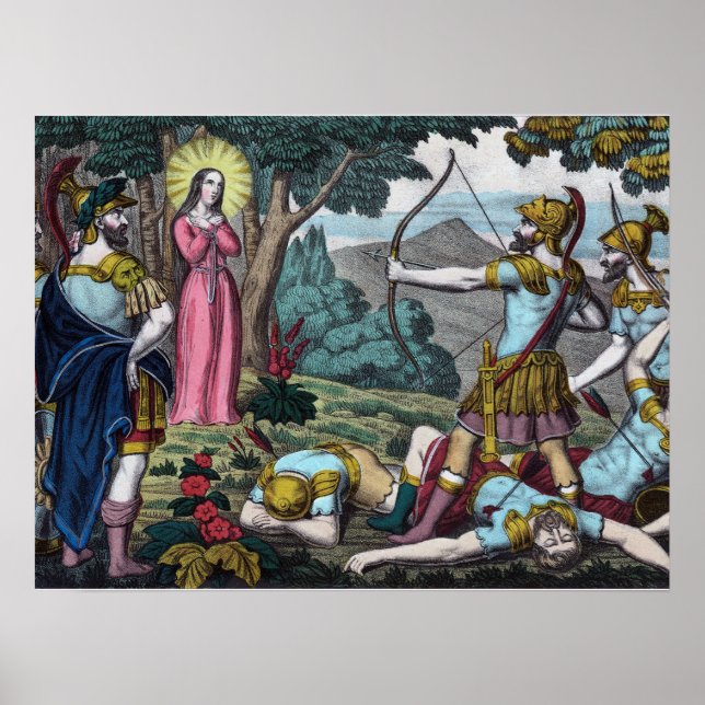 Die mit Pfeilen erschossene hl. Philomena Poster (Vorne)