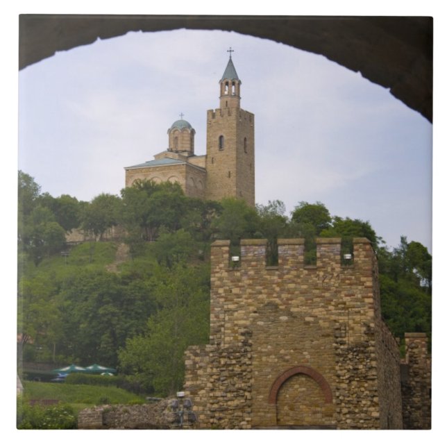 Die mittelalterliche Festung von Tsarevets Fliese (Vorderseite)