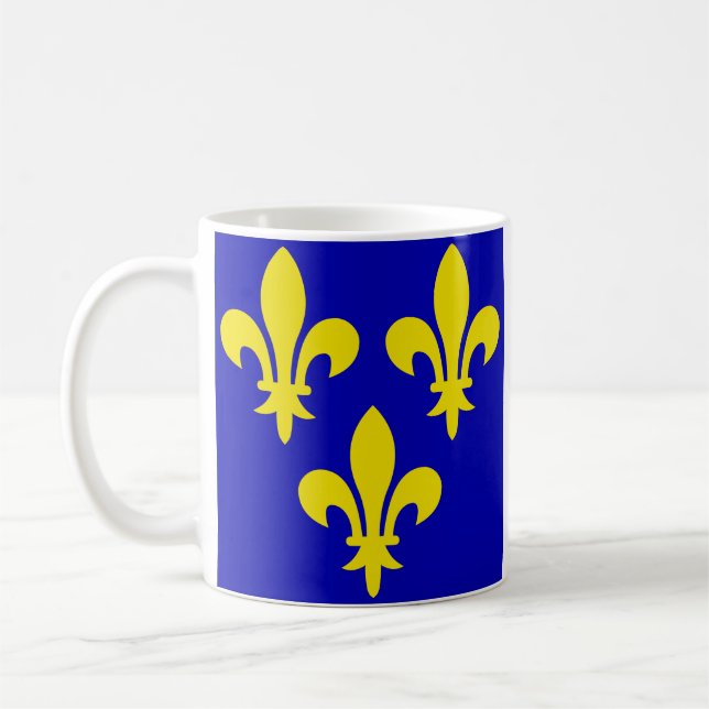 Die mittelalterliche Flagge Frankreichs Kaffeetasse (Links)