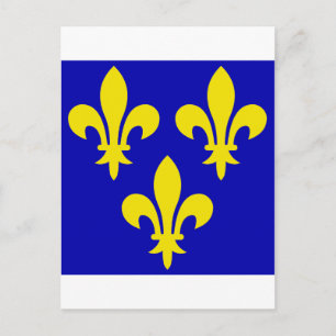 Die mittelalterliche Flagge Frankreichs Postkarte
