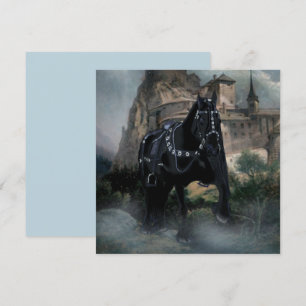 Die mittelalterliche Pferd - Grußkarte Karte