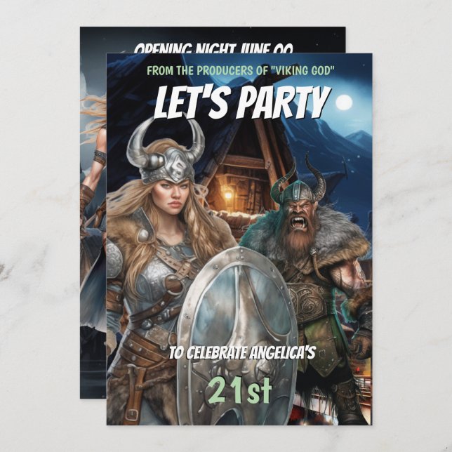 Die mittelalterlichen Herren der Nordkrieger, die  Einladung (Vorne/Hinten)