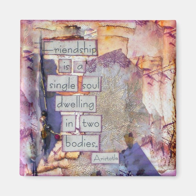 Die "Mixed Media Art Friendship" ist ein Single-So Magnet (Vorne)
