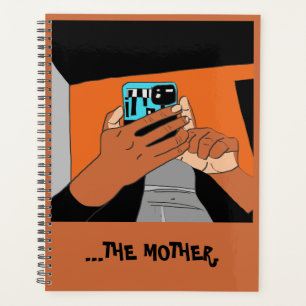 Die mobilen Hände der Mutter Cyan Orange Black Planer