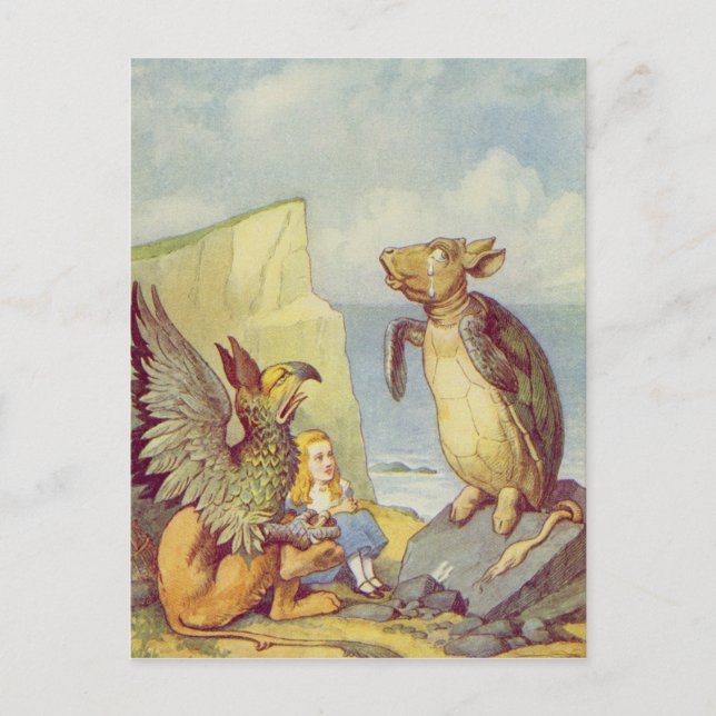 Die Mockschildkröte und der Griffin Postkarte (Vorderseite)