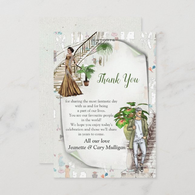 Die Modedesigner RSVP Karte (Vorne/Hinten)