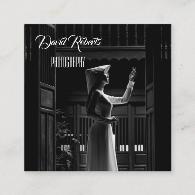 Die moderne Angle hat unverblümt fotografiert. Quadratische Visitenkarte (Vorderseite)