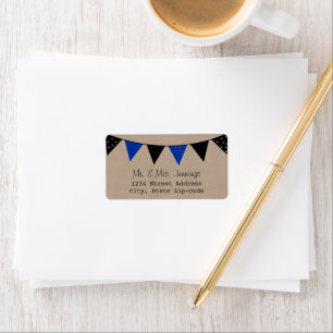 Die moderne Blue Bunting Collection Adressaufkleber