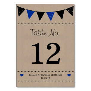 Die moderne Blue Bunting Collection Tischnummer