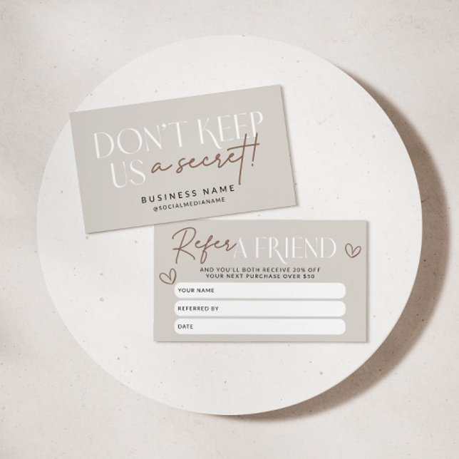 Die moderne Boho Residenz bietet einen Freundeskon Empfehlungskarte (Modern Boho Refer A Friend Discount Card)